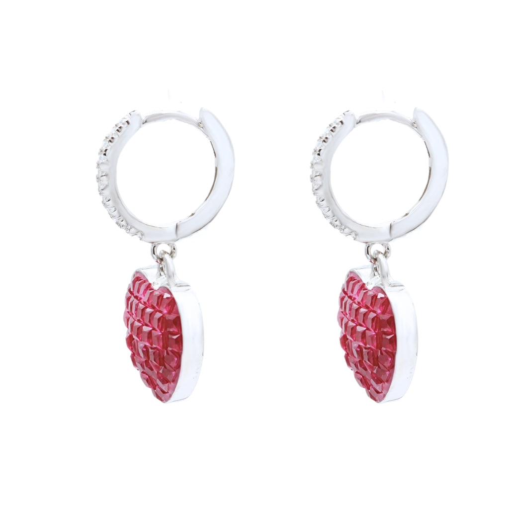 Cercei Argint Veriga Red Heart
