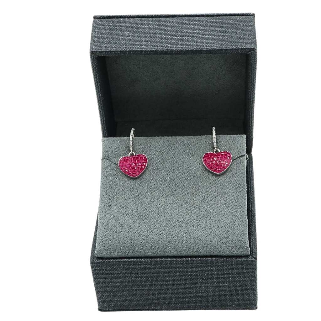 Cercei Argint Veriga Red Heart