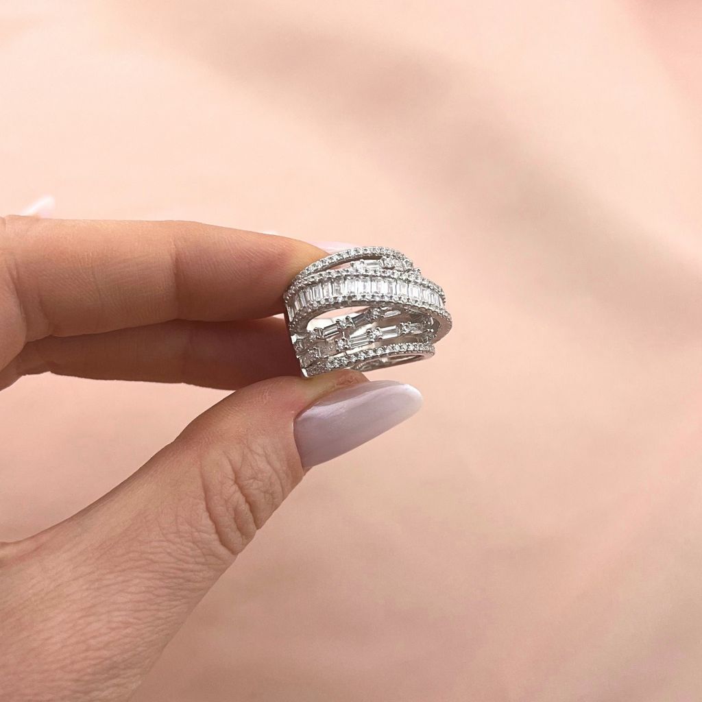 Inel Argint Glam Sparkle Twist