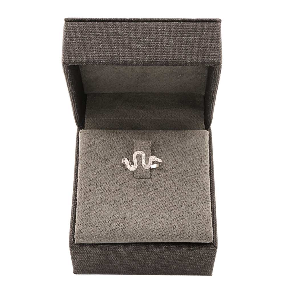 Inel Argint Minimalist Snake cu Pietre Zirconia