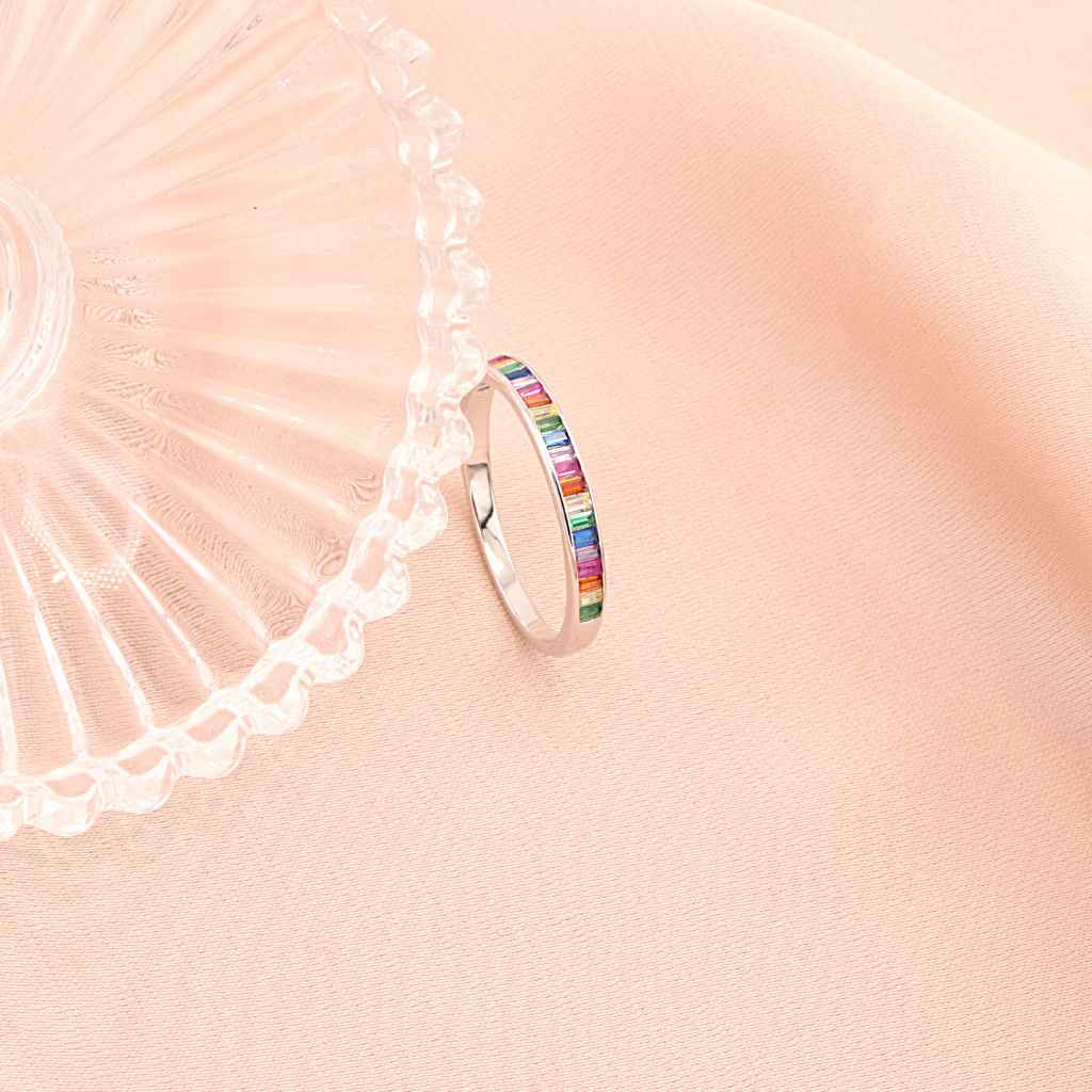 Inel Argint Eternity Rainbow
