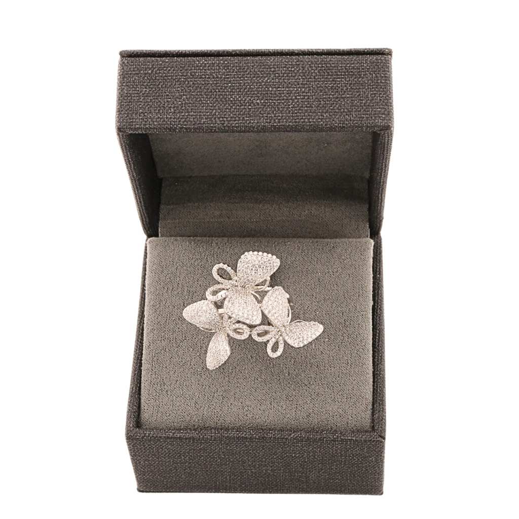 Inel Argint Fluturi cu Pietre Zirconia