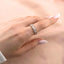 Inel Argint Placat cu Aur Roz Irregular Baguette