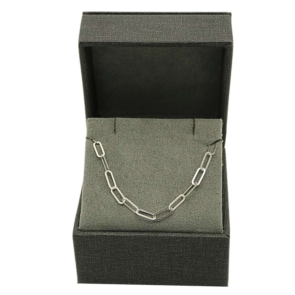 Lant Argint cu Zale Paperclip