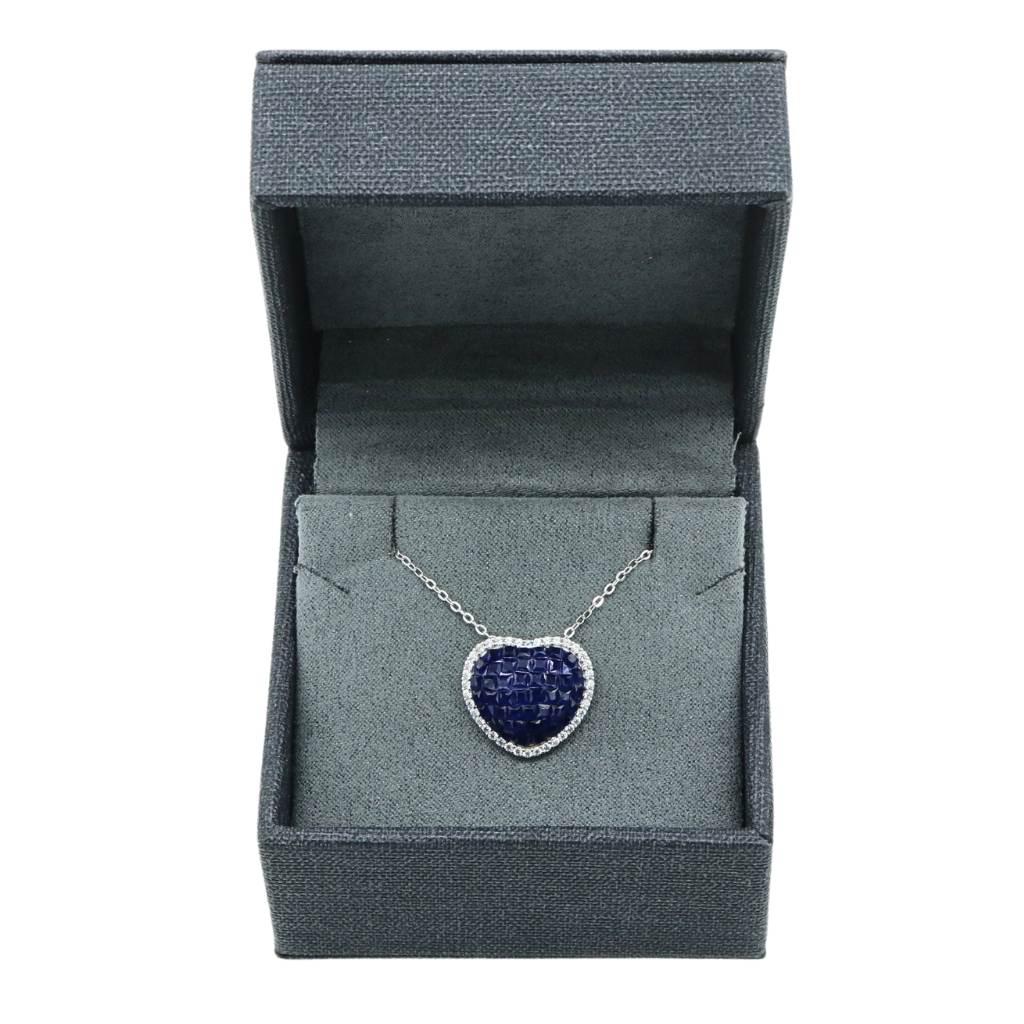 Lant Argint Inima Royal Blue