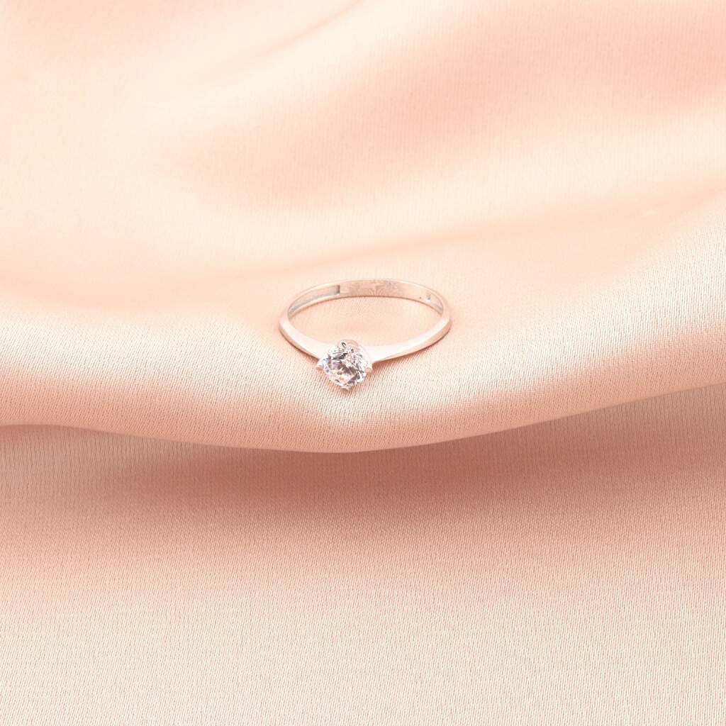 Inel Solitaire Aur Alb 14k Classic Round Shape