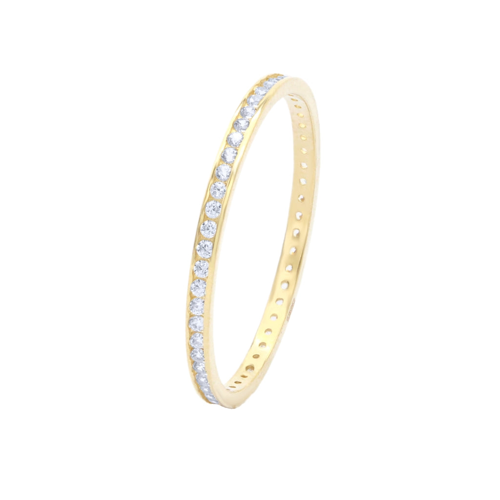 Inel Aur 14k Eternity cu Pietre Albe 1mm