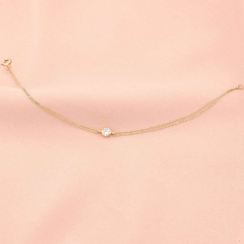 Bratara Aur 14k cu Piatra Zirconia Clasica