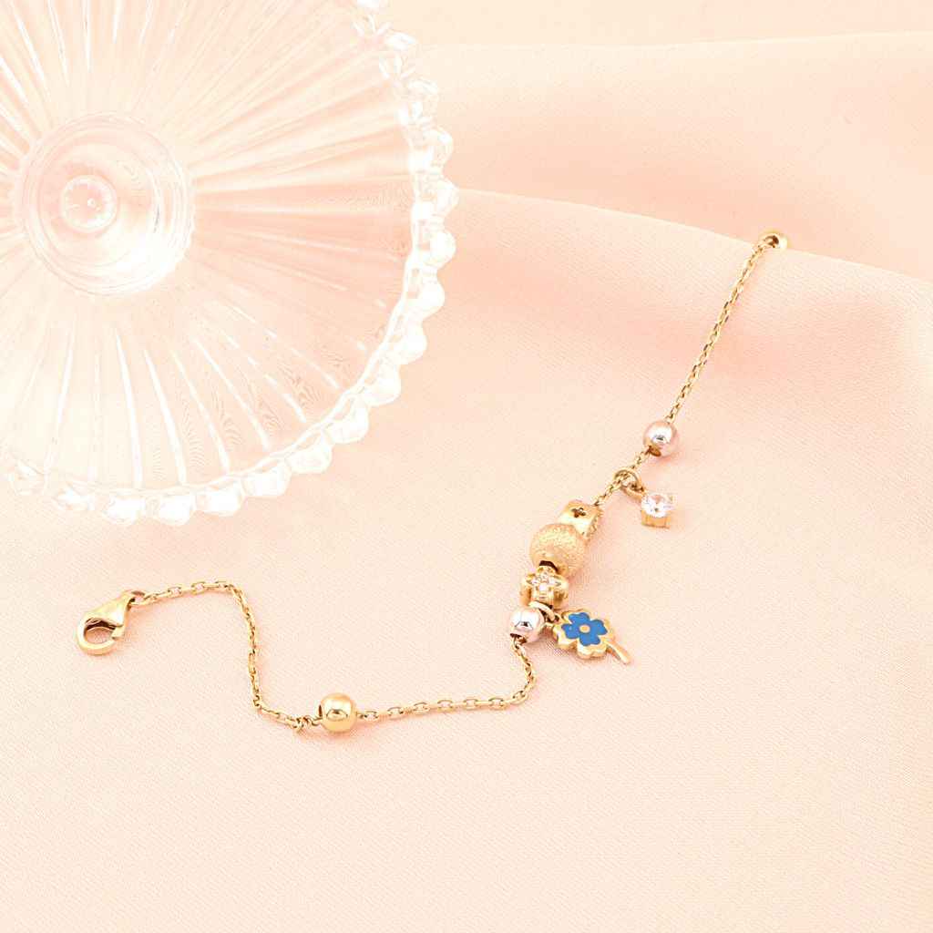 Bratara Aur 14k cu Trifoi si Talismane Charm