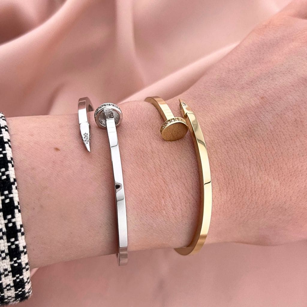 Bratara Fixa Aur 14k Cui Patrat cu Pietre Zirconia