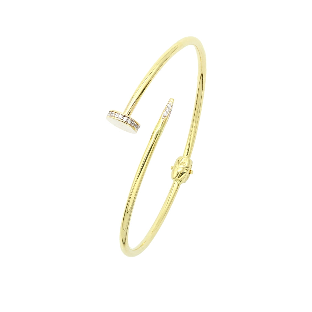 Bratara Fixa Aur 14k Tip Cui cu Pietre Zirconia
