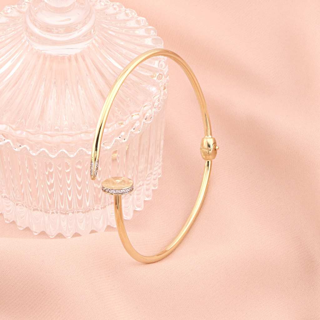 Bratara Fixa Aur 14k Tip Cui cu Pietre Zirconia