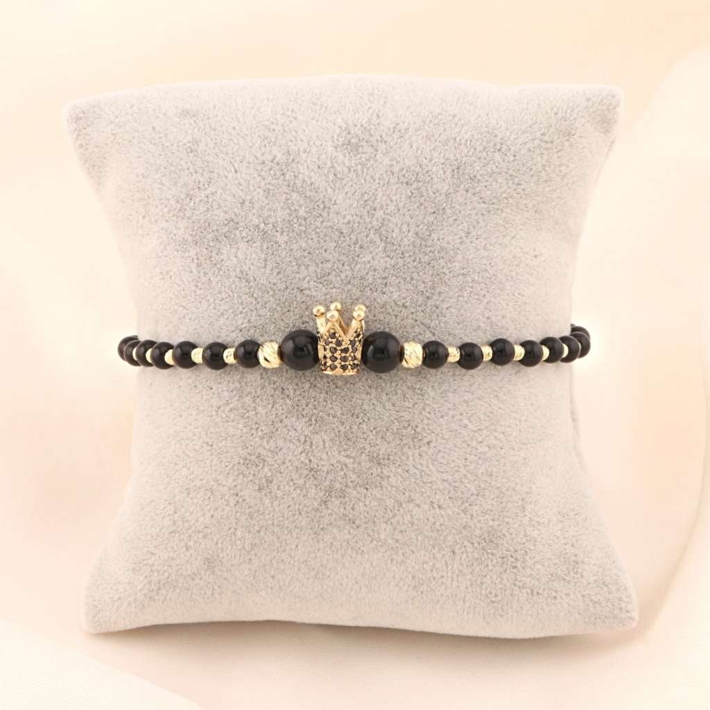 Bratara Snur cu Bile Aur 14k Royal Crown