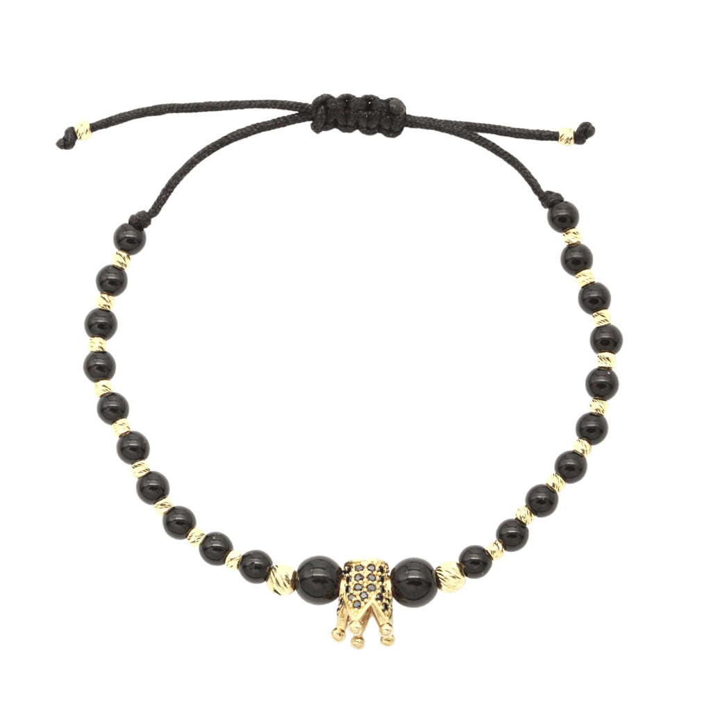 Bratara Snur cu Bile Aur 14k Royal Crown