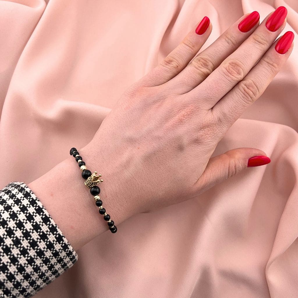 Bratara Snur cu Bile Aur 14k Royal Crown