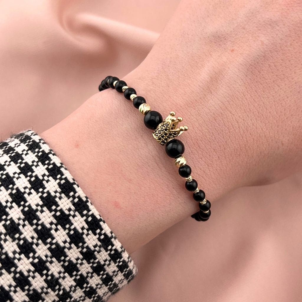 Bratara Snur cu Bile Aur 14k Royal Crown