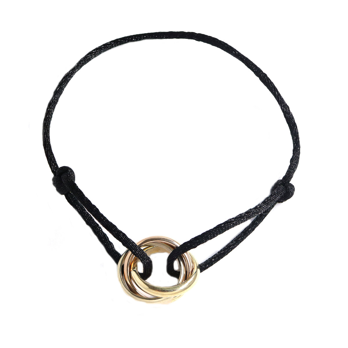 Bratara Snur Unisex Aur Galben, Alb si Roz 14k Trinity