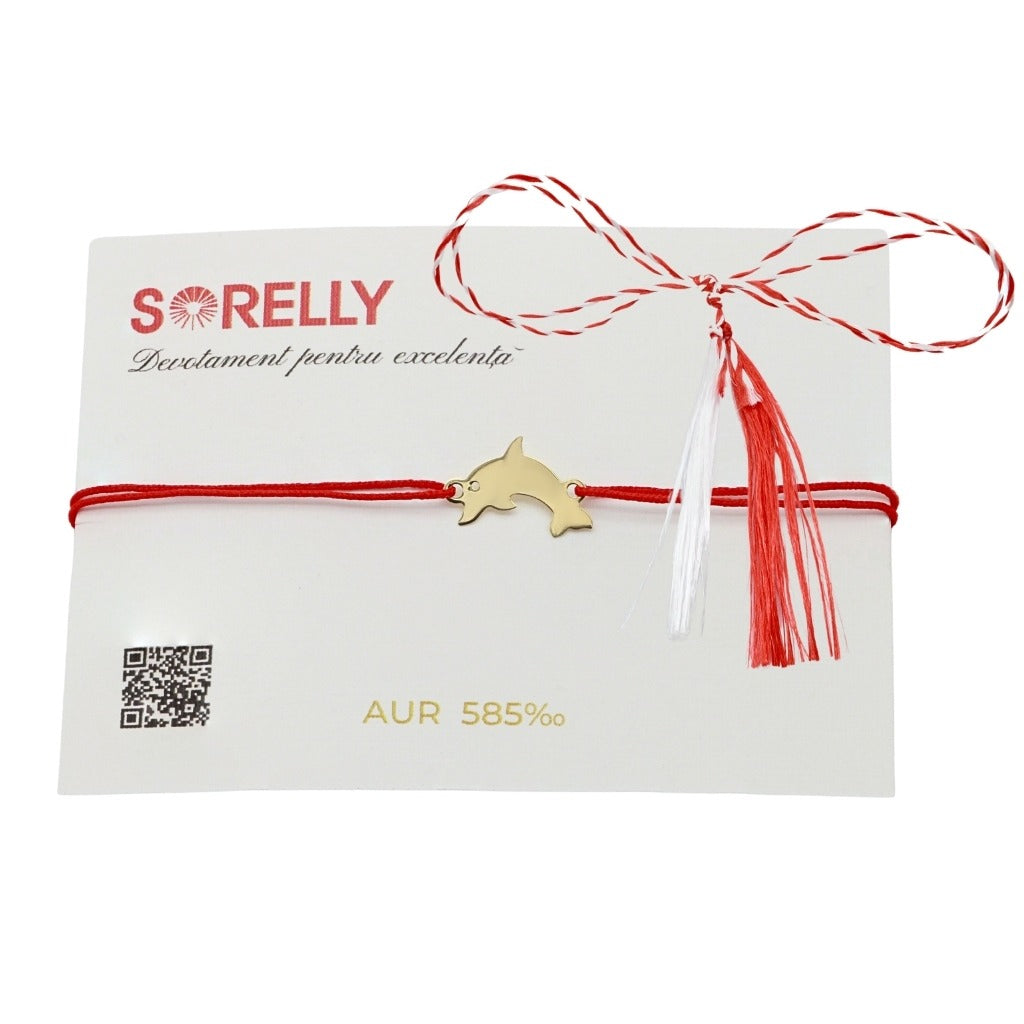 Martisor Bratara Aur Snur 14k Delfin