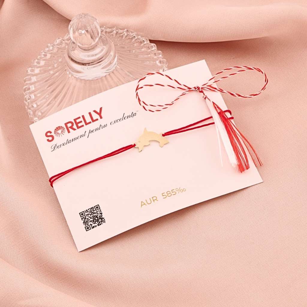 Martisor Bratara Aur Snur 14k Delfin
