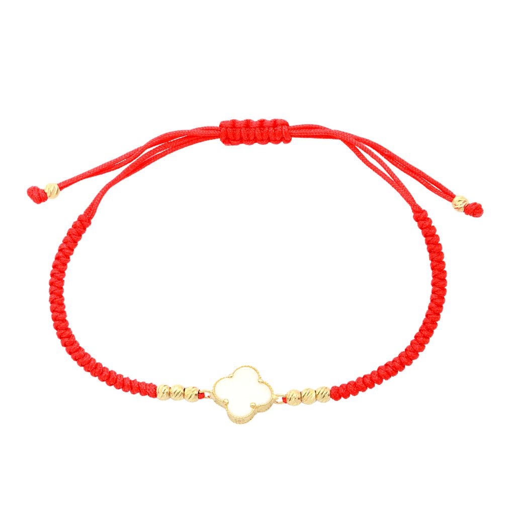 Martisor Bratara Snur Rosu Aur 14k Floare Email