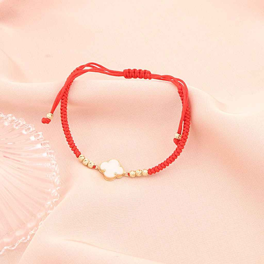 Martisor Bratara Snur Rosu Aur 14k Floare Email