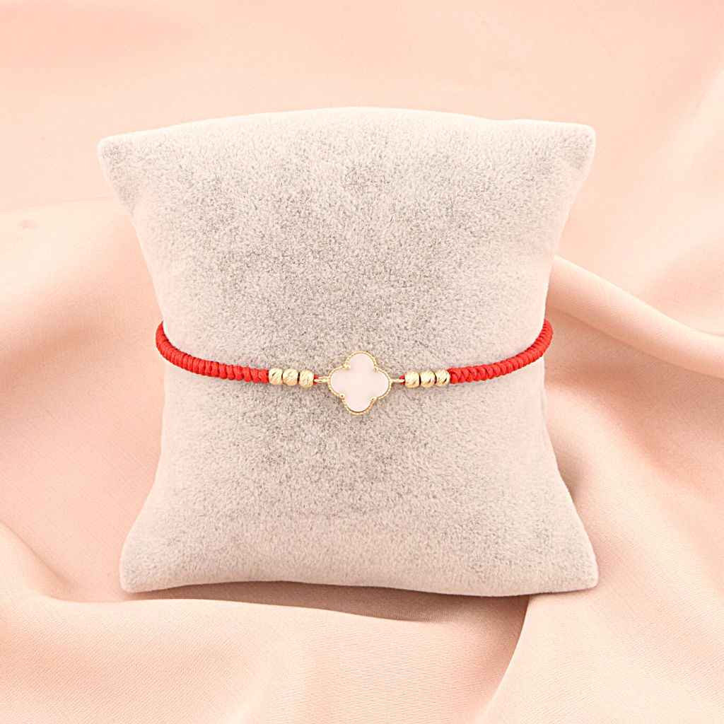 Martisor Bratara Snur Rosu Aur 14k Floare Email