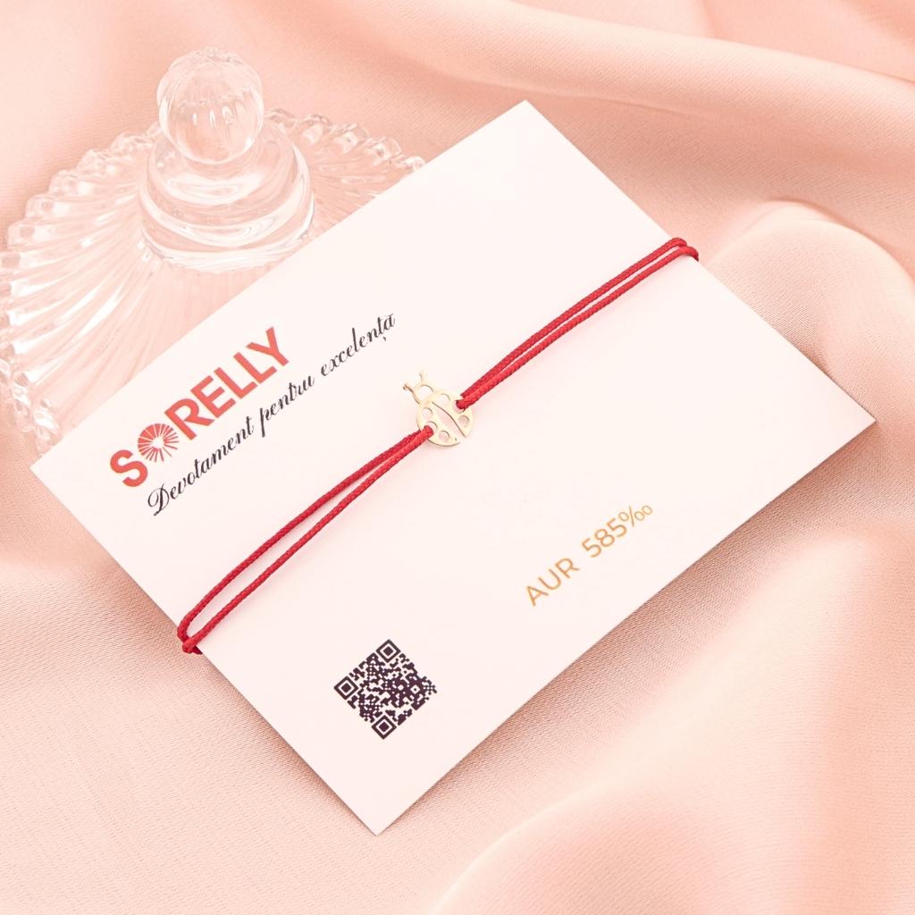 Martisor Bratara Aur Snur 14k cu Buburuza