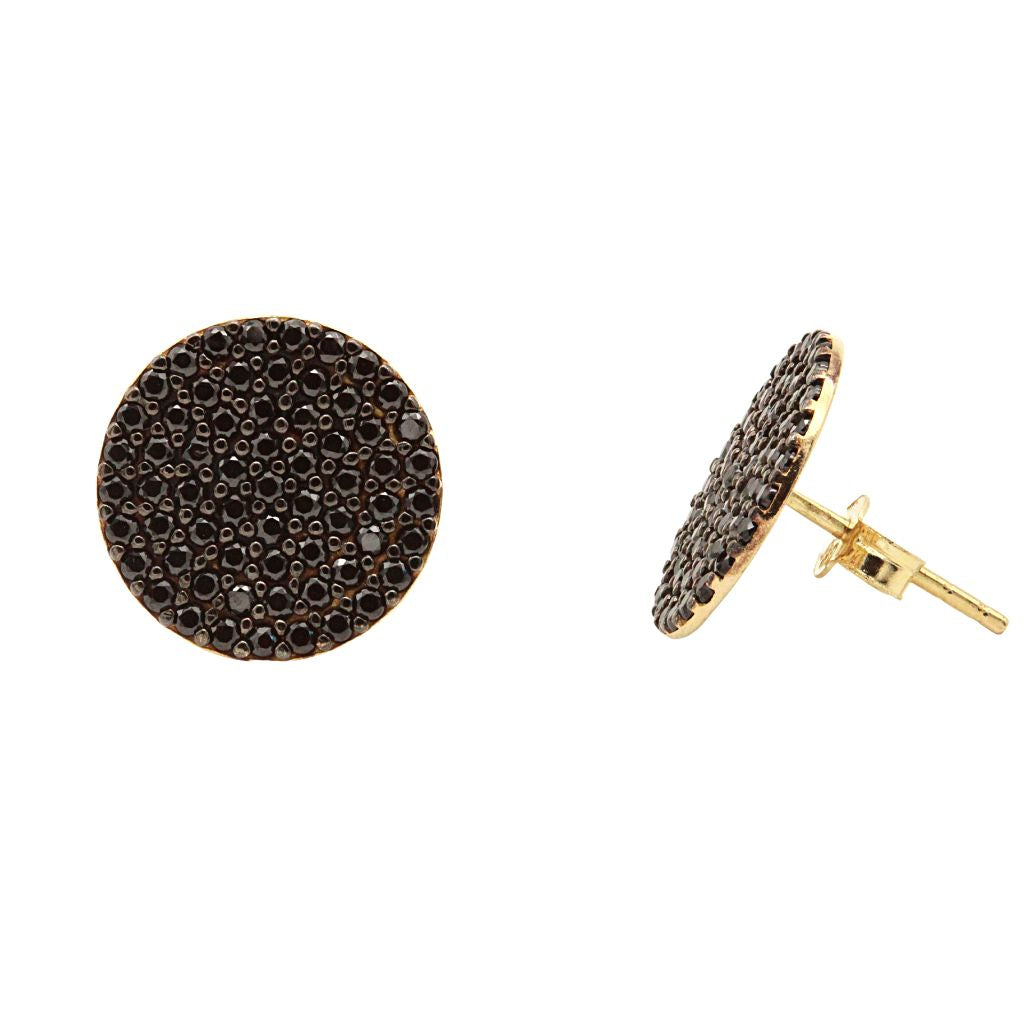 Cercei Aur 14k Banut cu Pietre Negre