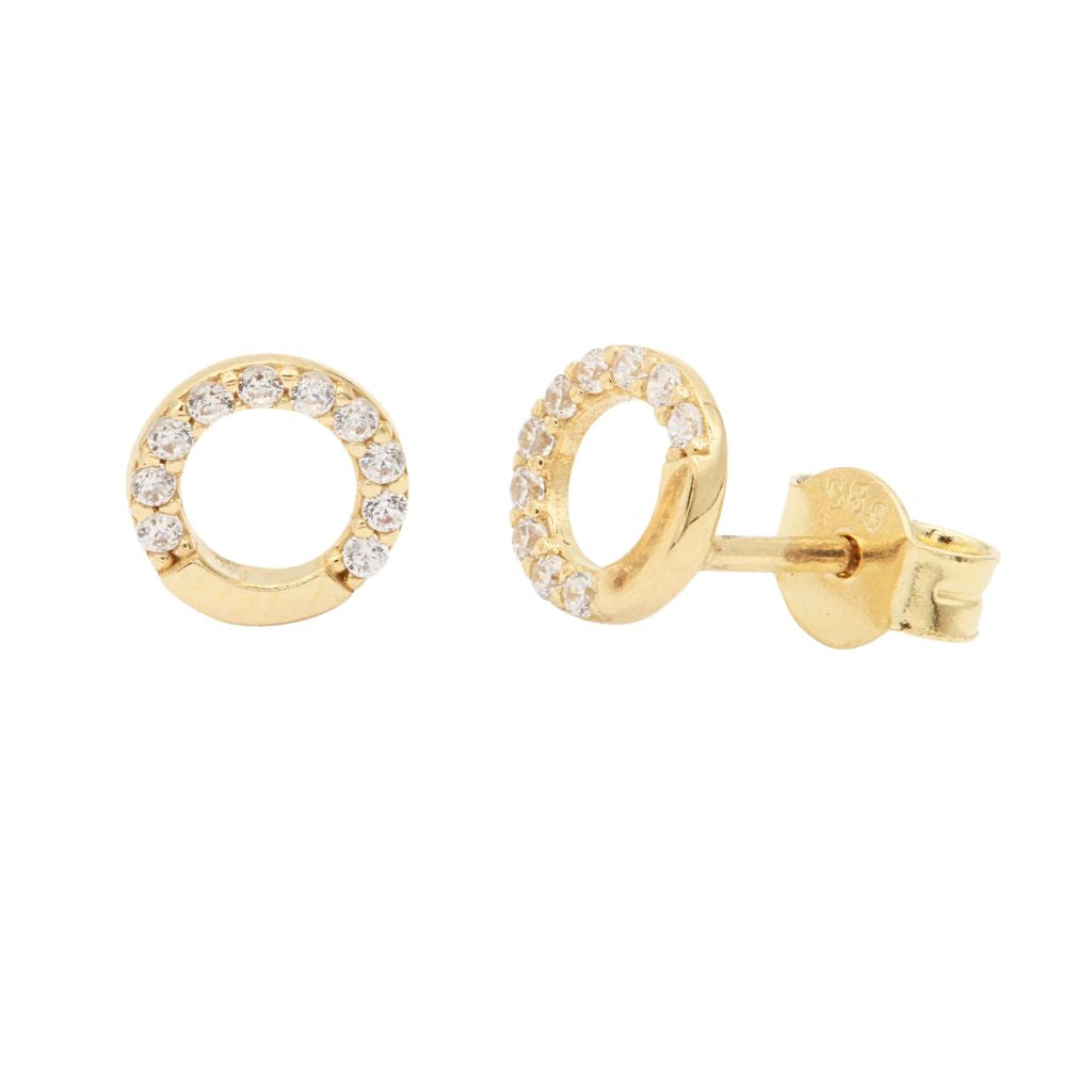 Cercei Aur 14k Cerc cu Pietre