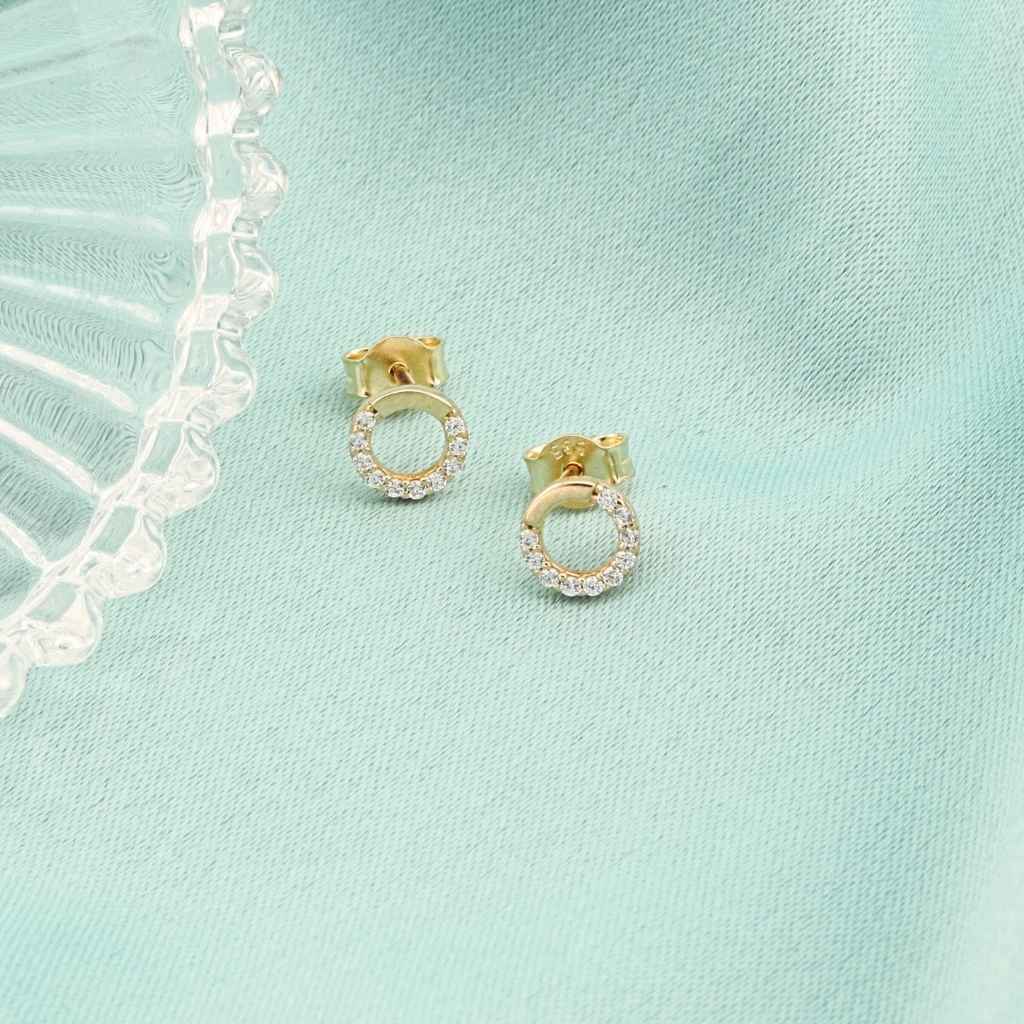 Cercei Aur 14k Cerc cu Pietre