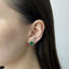 Cercei Aur 14k Floare cu Malachit 1cm