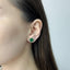 Cercei Aur 14k Floare cu Malachit 1cm