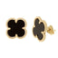 Cercei Aur 14k Floare cu Onix