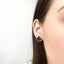 Cercei Aur 14k Floare cu Onix