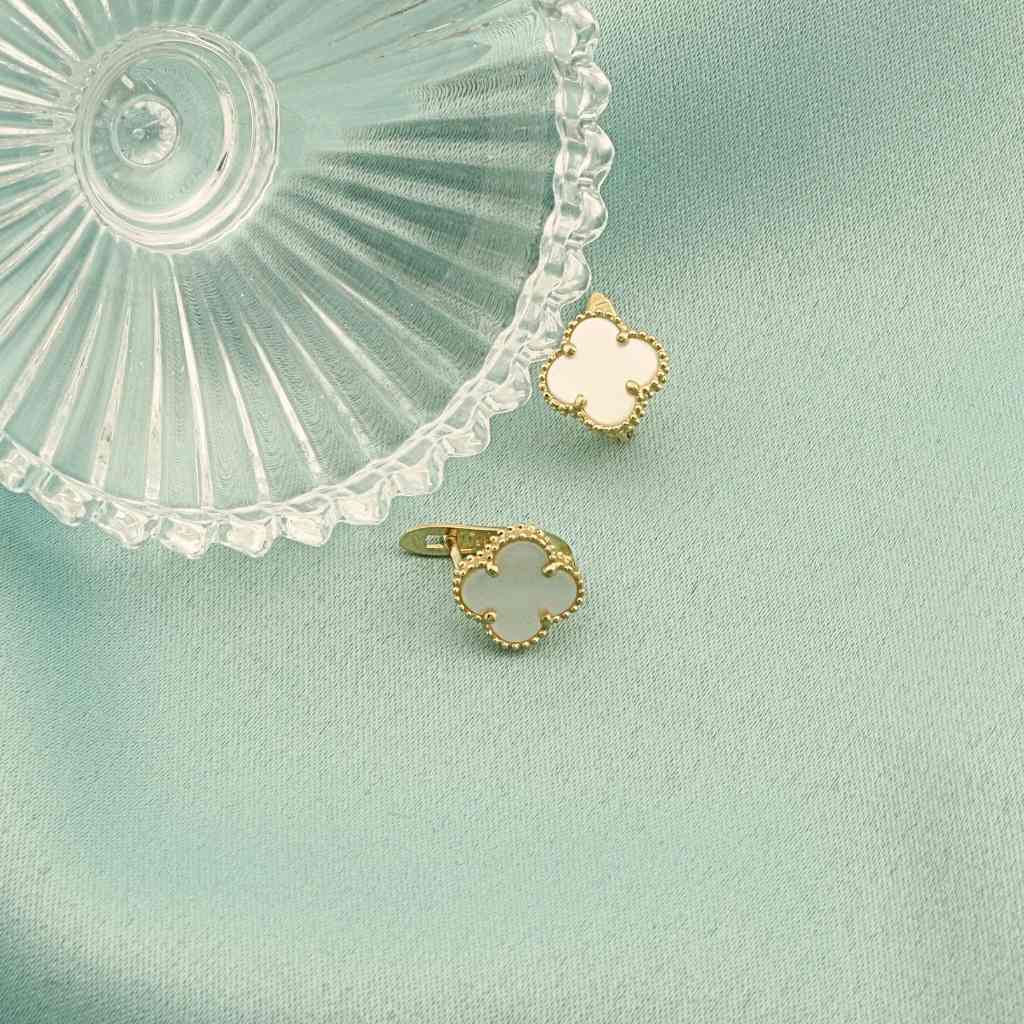 Cercei Aur 14k Floare cu Sidef 1 cm