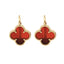 Cercei Aur 14k Floare Rosie cu Tortita