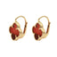 Cercei Aur 14k Floare Rosie cu Tortita