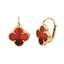 Cercei Aur 14k Floare Rosie cu Tortita