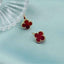 Cercei Aur 14k Floare Rosie cu Tortita