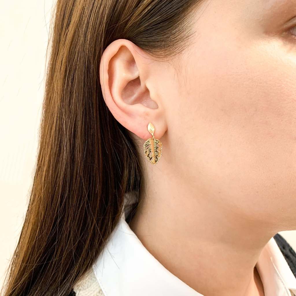 Cercei Aur 14k Frunza