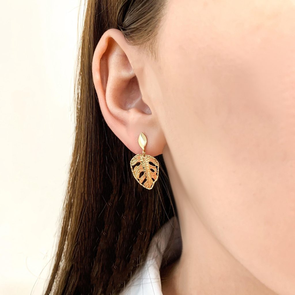 Cercei Aur 14k Frunza