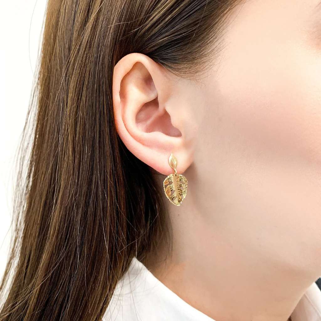 Cercei Aur 14k Frunza