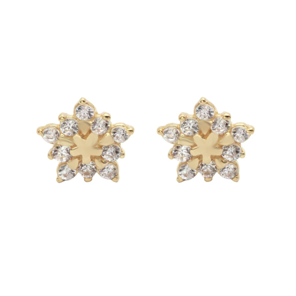 Cercei Aur 14k Fulg cu Pietre Zirconia