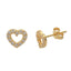 Cercei Aur 14k Inima cu Pietre Zirconia
