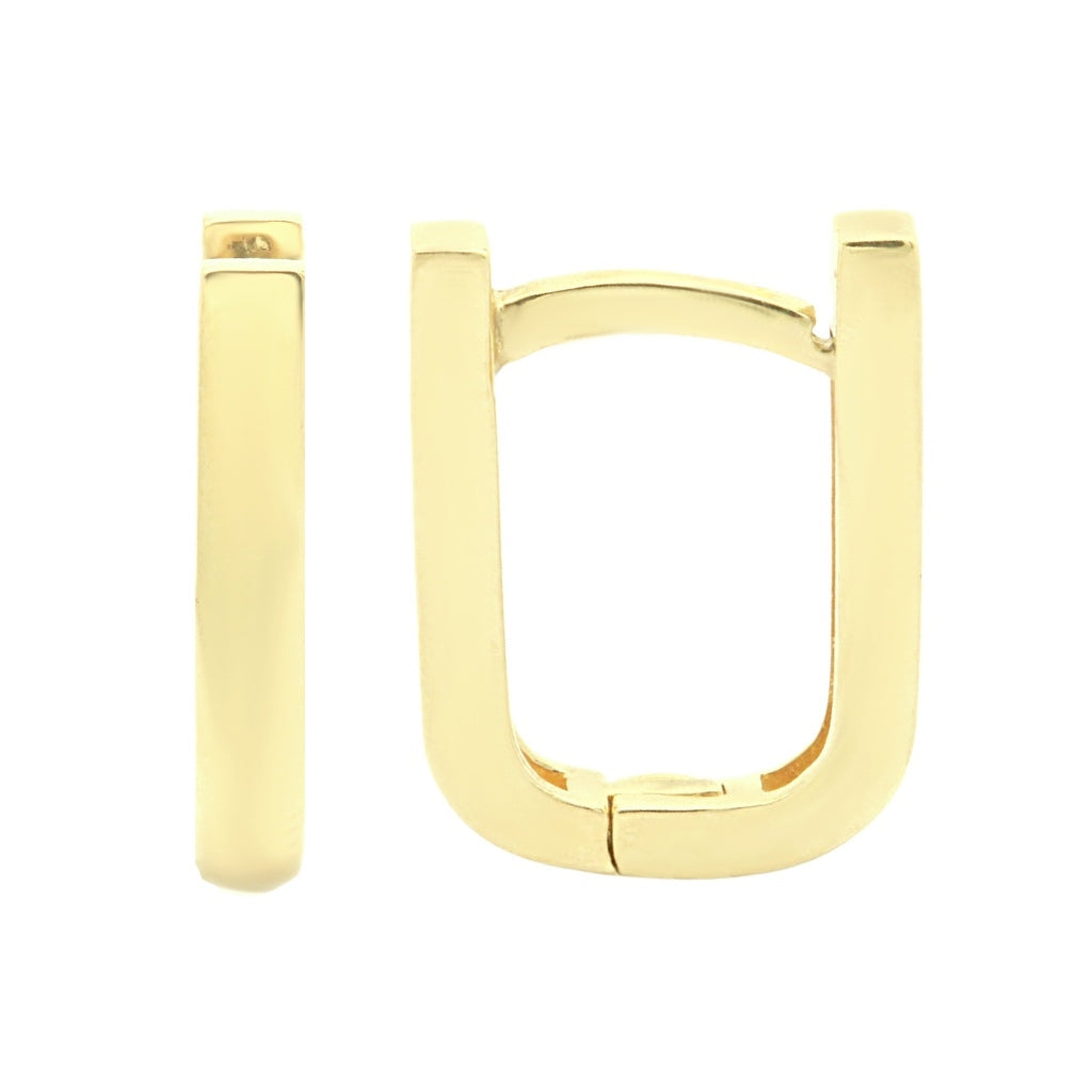 Cercei Aur 14k Oval Huggie Hoops 1.2cm