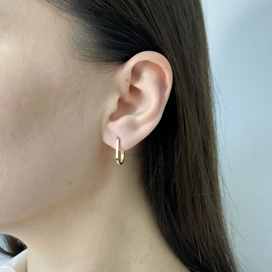 Cercei Aur 14k Ovali Huggie Hoops