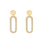 Cercei Aur 14k Paperclip cu Pietre Zirconia