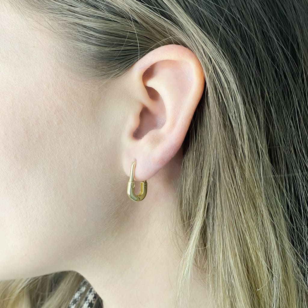 Cercei Aur 14k Safety Pin