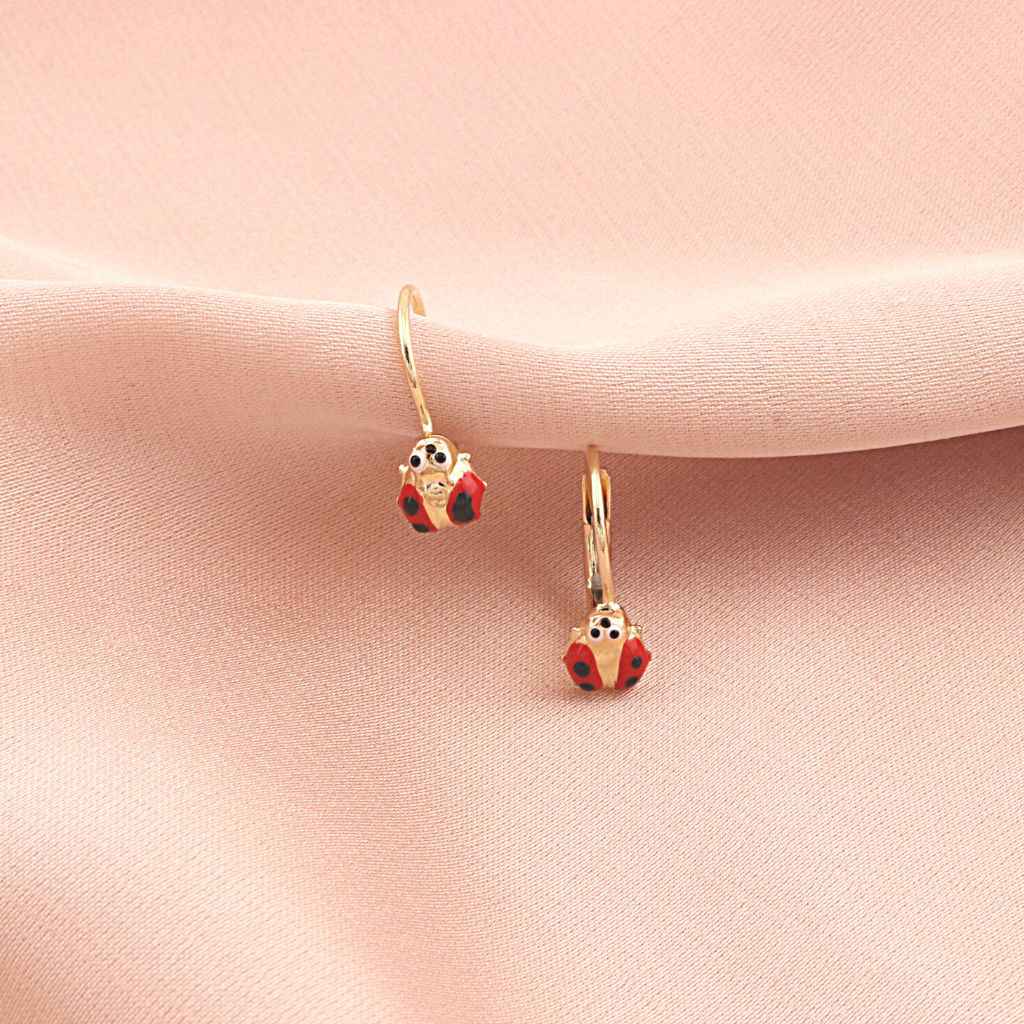 Cercei Copii Aur 14k Buburuza