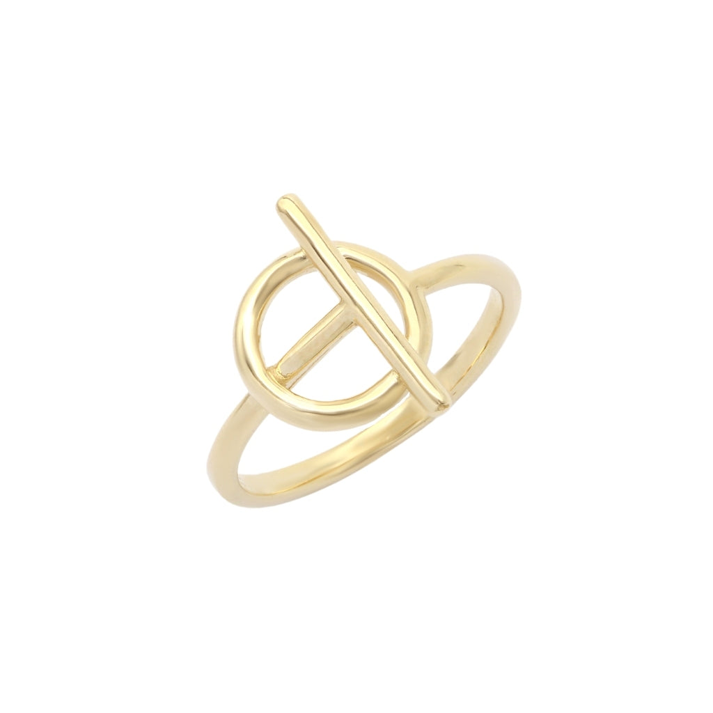 Inel Aur 14k Minimalist T-Bar